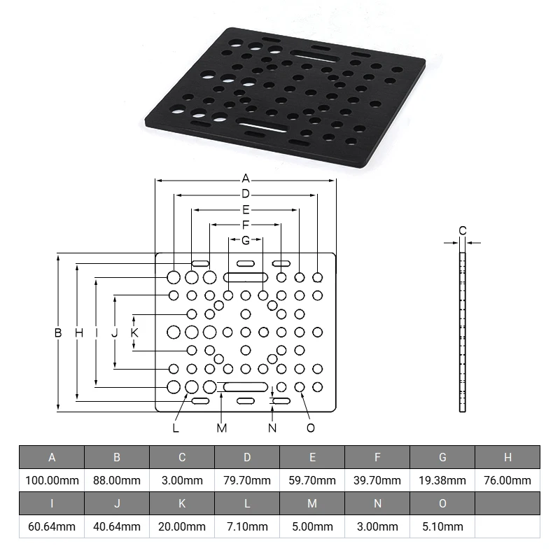 2Pcs/lot Openbuilds 6061-T5 3mm Thikcness V-Slot Gantry Plate for 3D Printer Laser Robotic