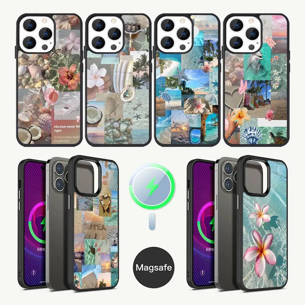 

Summer beach seaside Phone Case For iPhone 16,15,14,13,12,11,Plus,Pro,Max Mini Magsafe Magnetic Wireless Charging