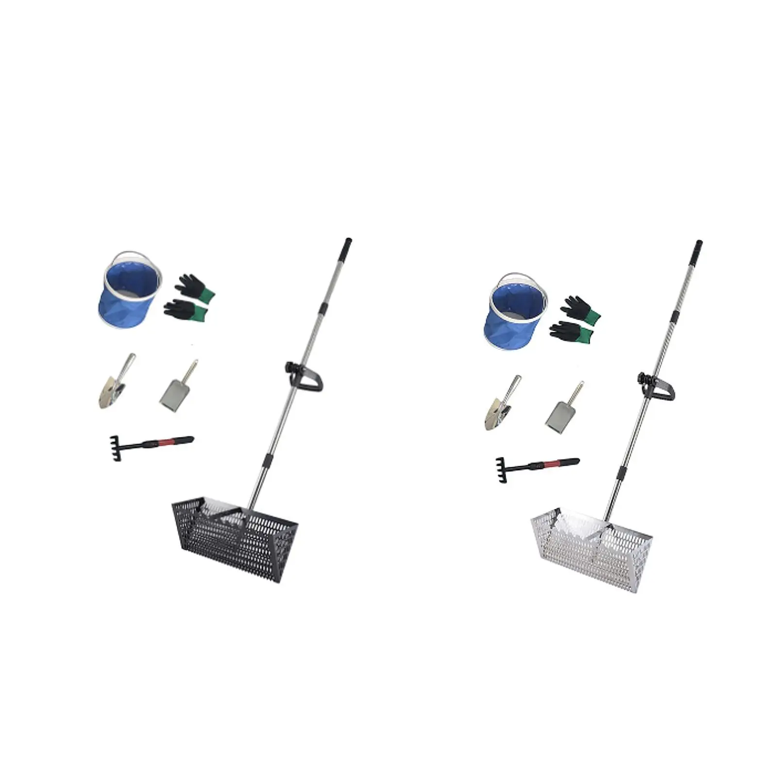 Edelstahl-Sandflöhe, Rechen, Schatzkennung, Jagd, Edelstahl-Werkzeug, Sandrechen, hochwertige große Metalldetektorschaufeln