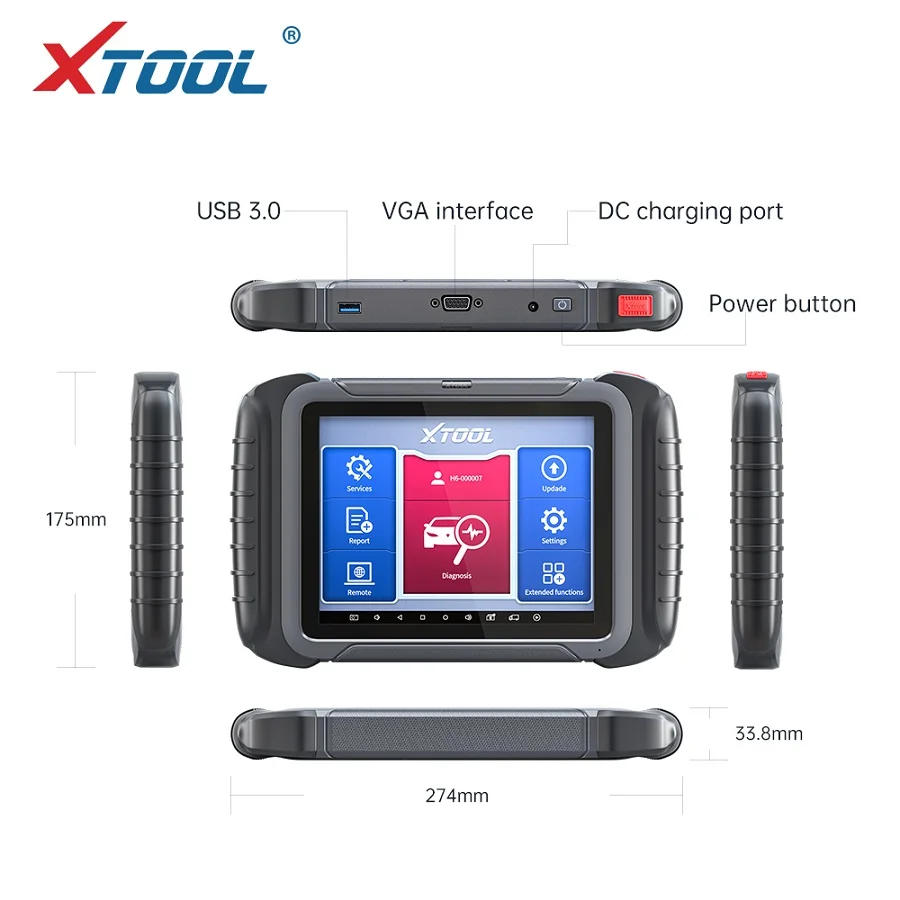 XTOOL D8 Automotive Scan Tool Bi-Directional Control OBD2 Car Diagnostic Scanner ECU Coding 38+ Services Key Programming