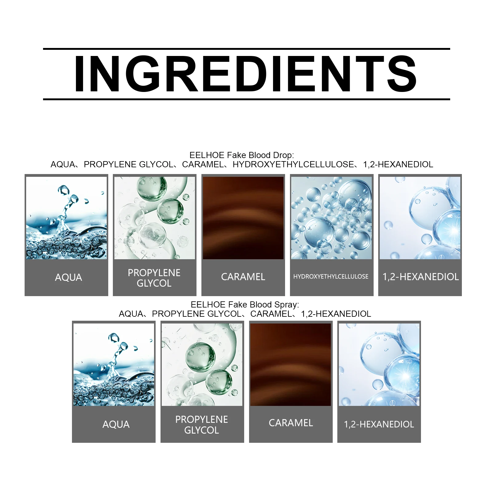 Zestaw do makijażu efektów specjalnych na Halloween Eelhope z realistycznym żelem krwi i efektem kapiącej krwi