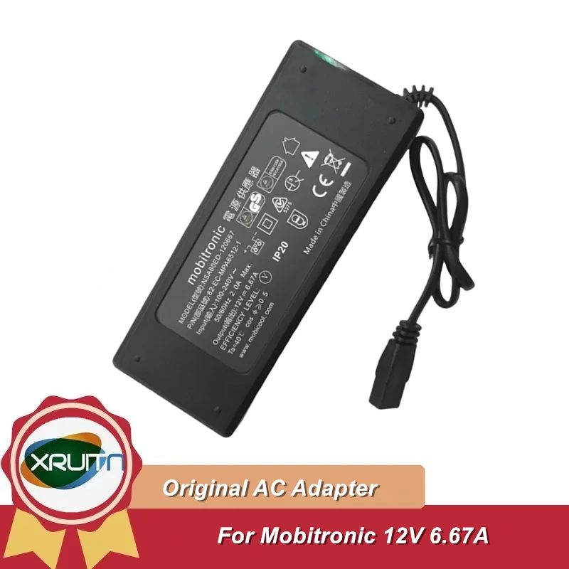 

Оригинальный адаптер переменного тока для Mobitronic NSA80ED-120667 12 В 6,67 А 80 Вт, зарядное устройство 82-EC-MPA6512-1, блок питания