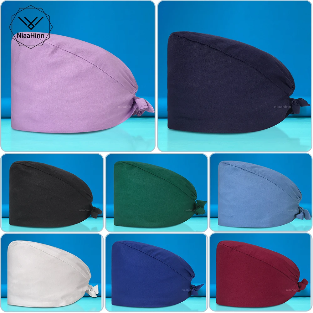 Surgical Cap Nurse Accessories Dental Hospital Lab Work Caps Beauty Salon Health Care Scrub Hat Women Men Breathable Nursing Hat