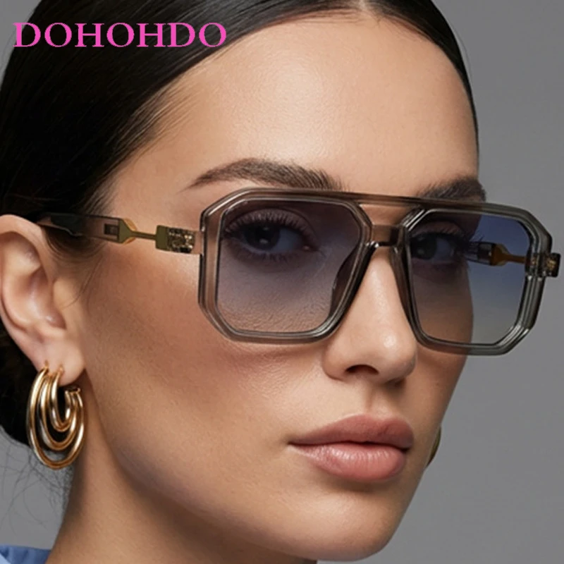 

Classic Twin Bridge Square Pilot Women Sunglasses Popular Brand Design Men Sunglass Outdoor Driving Travel Eyewear Unisex UV400