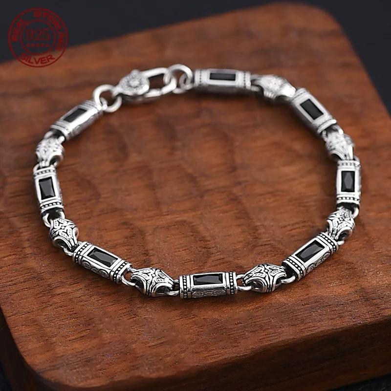 Hot selling high quality 925 Silver Tang Grass Pattern Bracelet for Men and Women Fashion Turkiye Style Luxury Bracelet Necklace