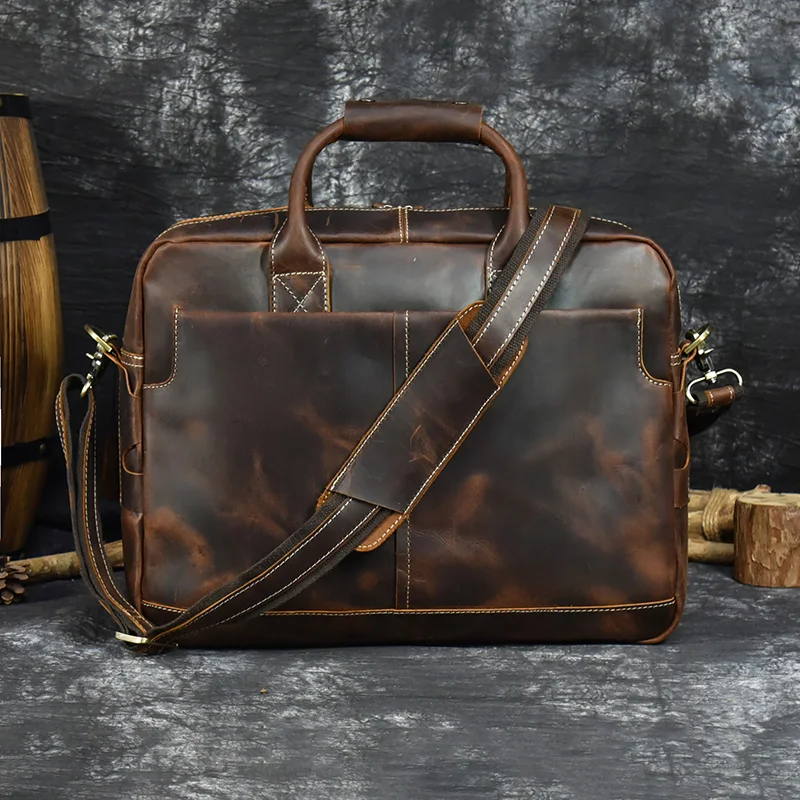 15.6“ Men Briefcase Bag Men's Bag Genuine Leather Briefcases Man Business Laptop Computer Handbags For Men Working Tote Bag