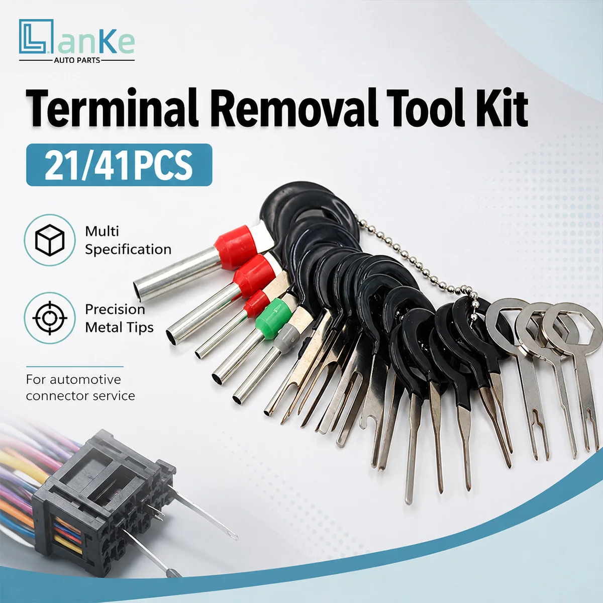 Lanke Electrical Connector Removal Tool Kit Automotive Terminal Pin Extractor Depinning Tool Set for Car Wire Harness Repair
