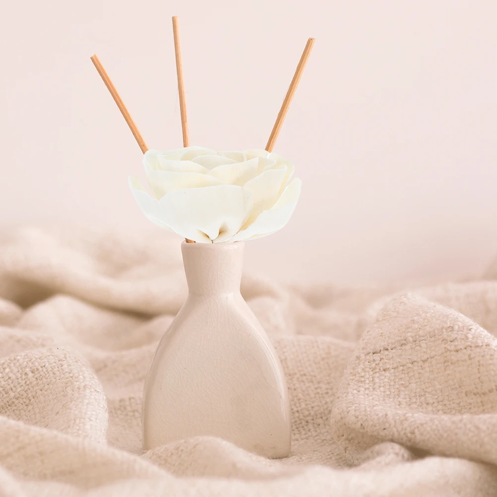 

2pcs Aromatic Reed Diffuser: Premium Cotton Rope Blossom Design For Home Office Air Freshener Camellia Scent Floral Wick