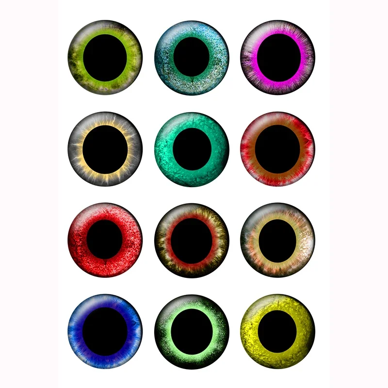 12 Pairs/bag 14mm Eyes Chips Suitable for Blythe Doll Super Thin Glass Cabochons DIY Jewelry Making Supplier Wholesale H219