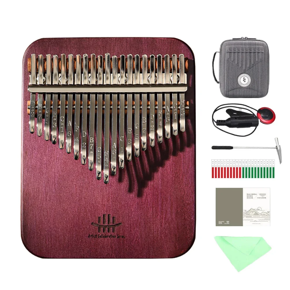 

Hluru 21 key Purple Heart Board Kalimba Professional 17 key Thumb Piano Finger Piano Mbira Beginner Kit with Case