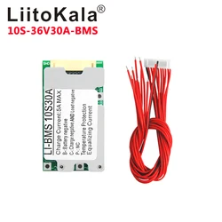 LiitoKala 10S 36V 30A Li-ion Protection Board Li-ion Cell 18650 Battery BMS PCB Board With Balance for Electric Car Inverter