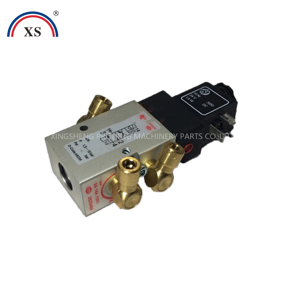 S9.184.1051 Pneumatic 4-2 Way Valve 6mm Push Fits x3 Brass Mouthpiece  HIGH QUALITY PRINTING MACHINE PARTS XL105 CX102 CD102