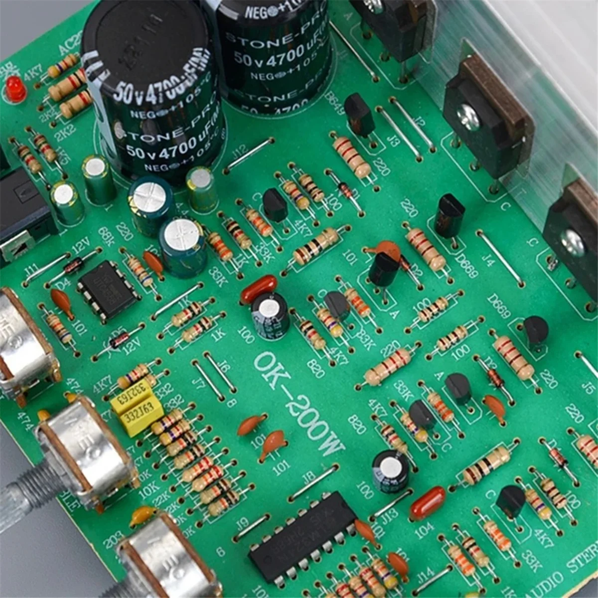 New OK200W 2Channel 4-8Ohm Amplifiers Module Board Double Group AC18-26V 2 Channel Power Amplifiers Board Finished A