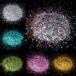 10g Hexagon Hexagon Chunky Glitter resina epossidica Filler Flakes Laser Sparkly paillettes per ripieni di Nail Art in resina epossidica fai da te