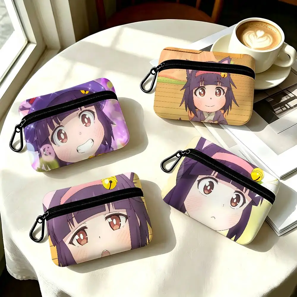 1pc Myako Anime Characters Coin Purse With Carabiner Hook Portable Key Card Wallet Small Zipper Storage Pouch