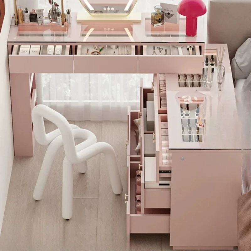 French bedroom dresser chest integrated dopamine chest dressing table cute desk pink dressing