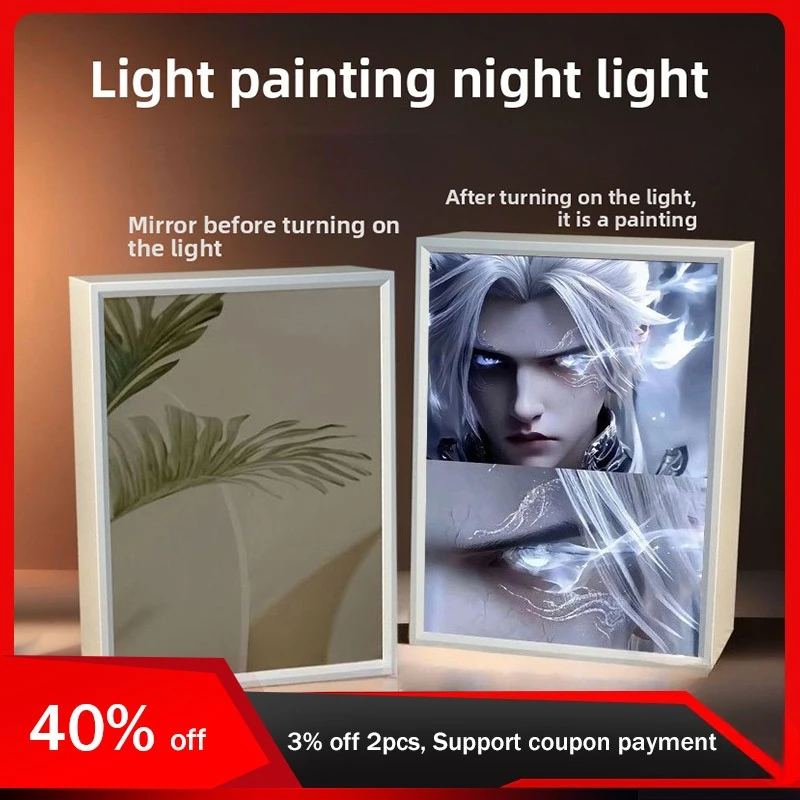 

21cm/8.27in 3D Anime LED Lights Mirror Light Painting Fights Break Sphere Game Peripherals Collectible Desk Ornaments Toys Gifts