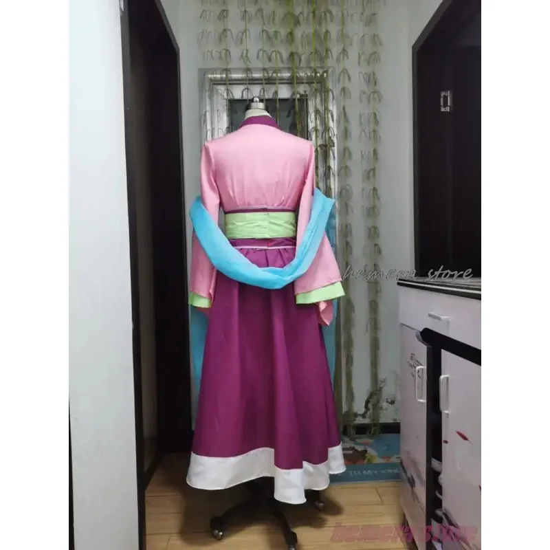Maomao-Peluca de disfraz de Cosplay para mujer, falda de vestido de Anime The Apothecary Diaries, horquilla superior rosa, Kusuriya No Hitorigoto, Halloween