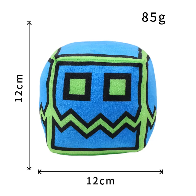 New 12cm Geometry Dash Plush Toys Cute Soft Stuffed Anime Pillow Dolls For Kid Birthday Christmas Gift