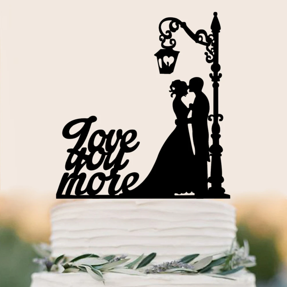 

Wedding Cake Topper Love You More Romantic Tones Party Cake Insert Lovers Birthday Engagement Decoration