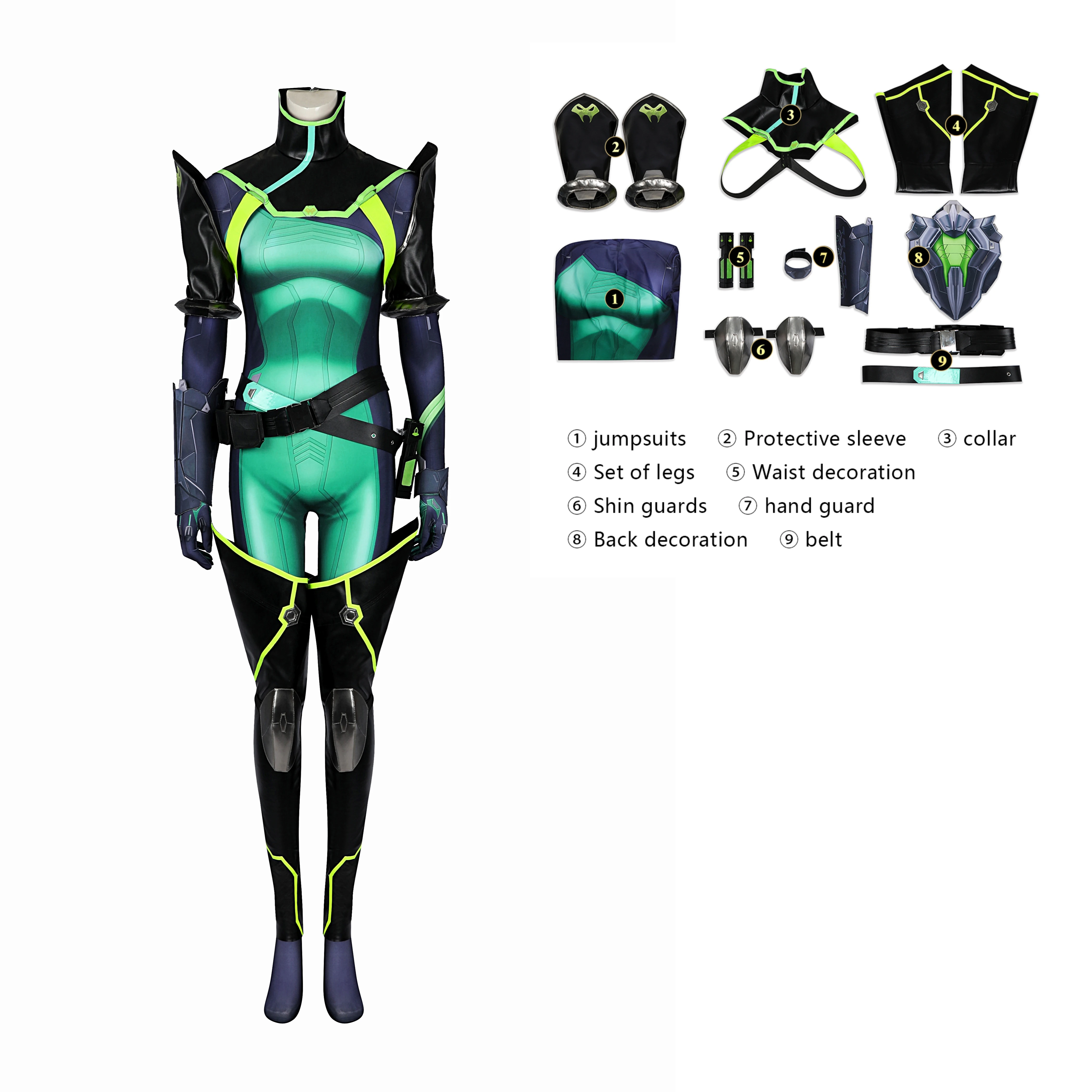 Valorant Viper Cosplay Costume Disguise Halloween Carnival Party Outfits