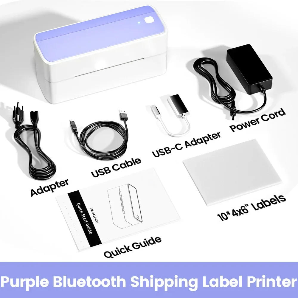 Phomemo 241 Bluetooth thermische labelprinter Draadloze kleine verzendlabelprinter 4X6 Compatibel met iPhone Android Mac Window - afbeelding 1