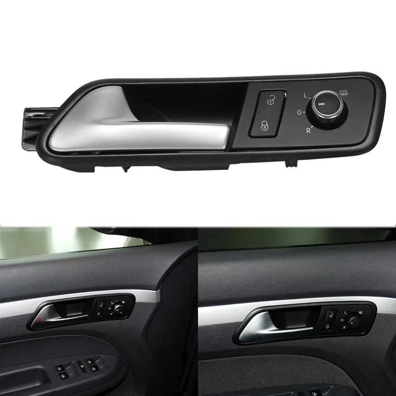 Inner Door Handle With Door Lock Swith Rearview Mirror Control Knob Switch For- Touran 2005-2012 1TD837113 1T1962125