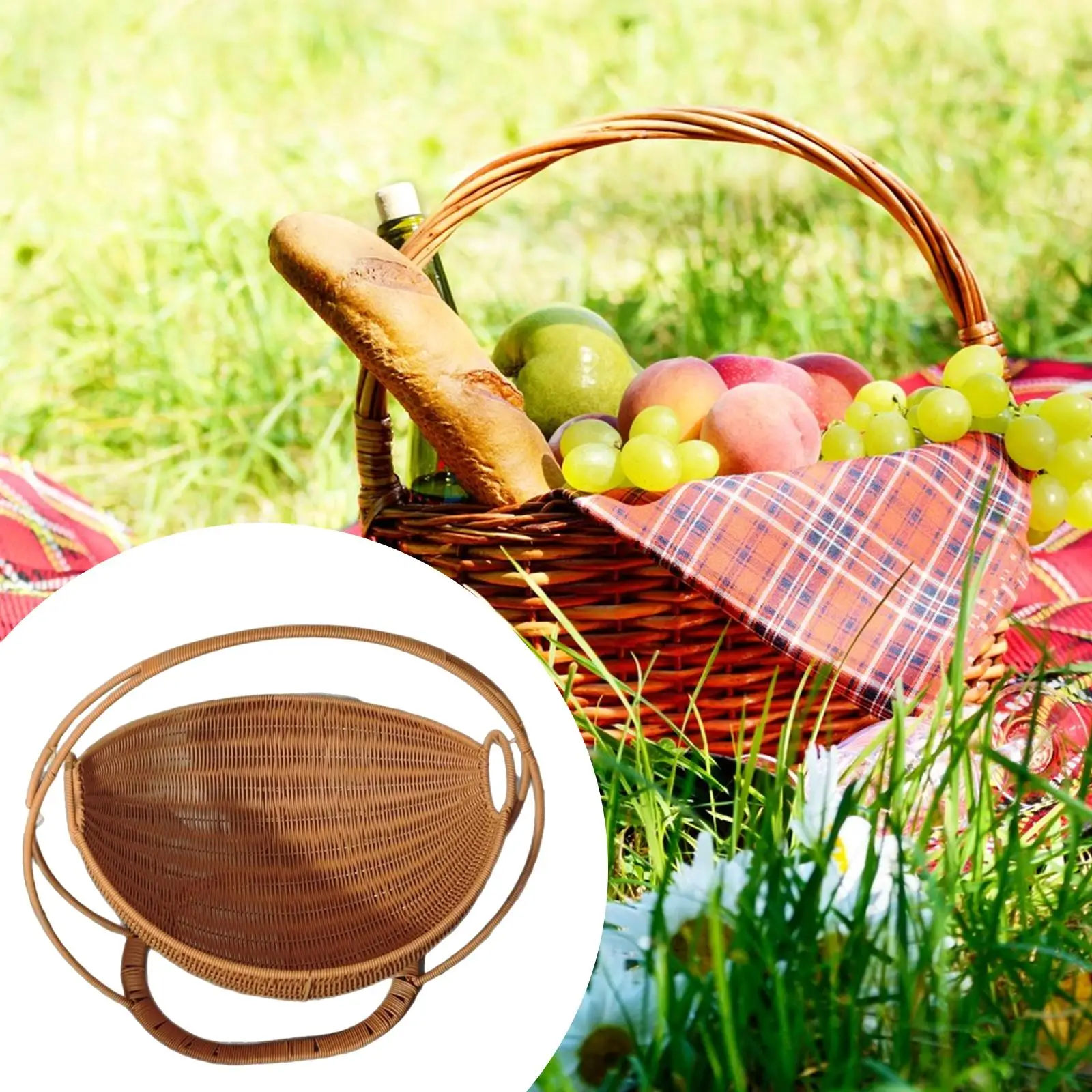 سلة التخزين اليدوية صينية تقديم سطح المكتب أشتات المنظم الخبز مزرعة سلة فاكهة رف الفاكهة لكونترتوب الفناء