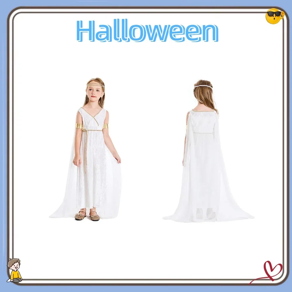

Костюм на Хэллоуин, греческая мифология, белое платье-накидка для девочек «Богиня Свободы»