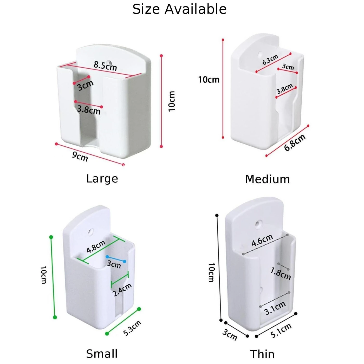 Universal White  Air Conditioner Remote Control  Storage Box Holder Wall Mounted  No Need To Punch Holes And Can Be Pasted