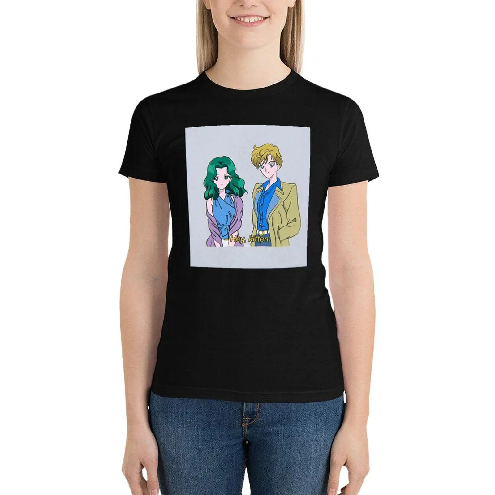 

Michiru and Haruka T-Shirt anime clothes Female clothing oversized cute clothes Women t-shirts