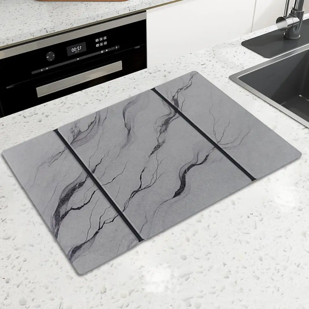 Foldable Placemat Super Absorbent Diatomaceous Earth Drying Mat for Kitchen Counter Foldable Stone for Quick for Kitchen