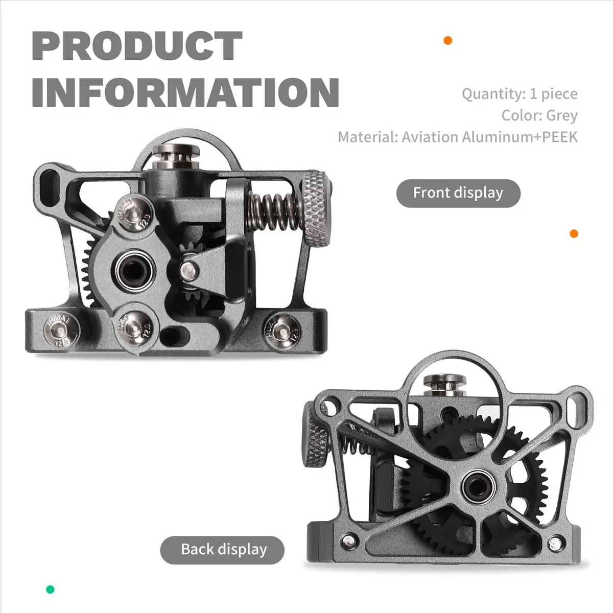 L70A CNC All Metal for Sherpa V3 Extruder High Temperature Resistance Extruder Without Motor for Voron CR-10 Ender Grey