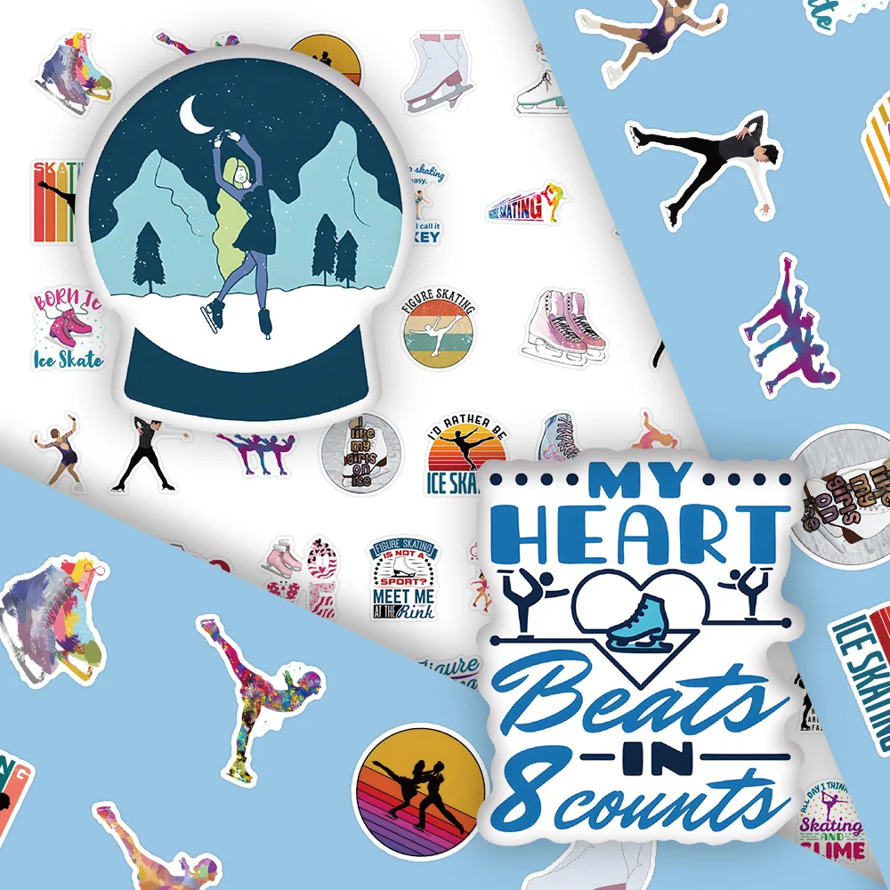 

10/60PCS Funny Figure Skating Sprot Cartoon Graffiti Sticker Notebook Phone Guitar Skateboard Luggage Waterproof Sticker Kid Toy
