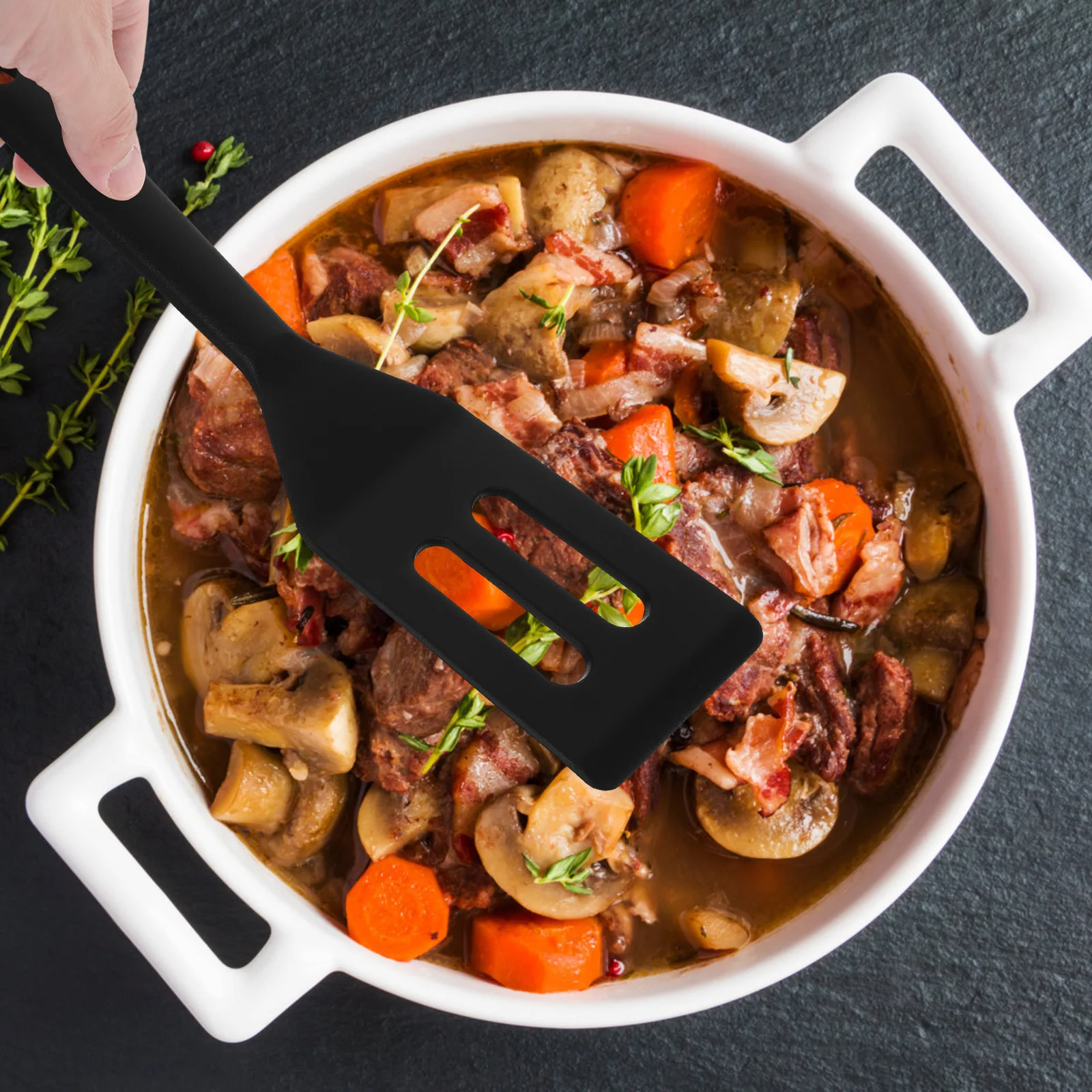 

2pcs Silicone Kitchenware Spatulas Heat-Resistant Cooking Tools For Home Restaurant Steak Barbecue Fish Prep Silicone Spatula