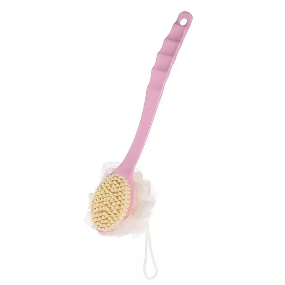 2 In1 Long Handle Rubbing Bath Brush Soft Hair Bath With Brush BrushBack Flower Belt Artifact Of Bath Bath Ball Q4M3