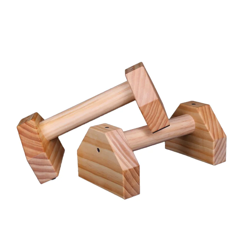 

B06C-Push-Up Stand Wood Pushup Bars Non-Slip Base Exercise Home Workout Equipment Handle Stands For Strength Training