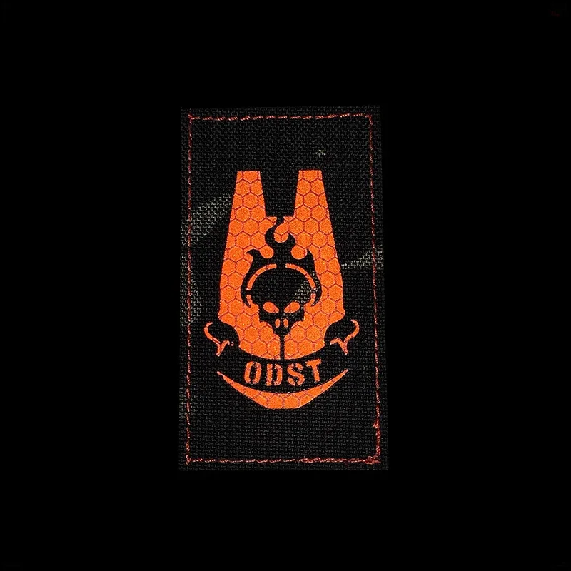 ODST embroider Hook and loop patch Hell Paratrooper Reflective Badge Game Tactical Morality Badge  clothing backpack patches