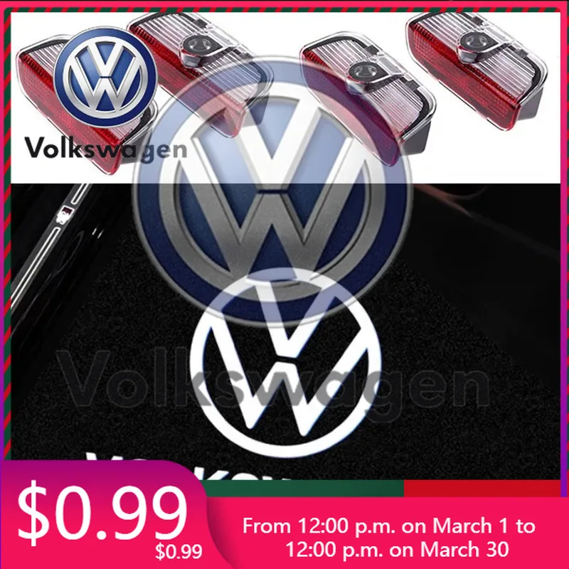 

Наклейки на автомобиль, 4 шт., светодиодные проекционные логотипы для дверей, световые проекторы для VW R Golf 5 6 7 GTI GTD GTE 7N Touran CC Passat B6 B7 B8 B9