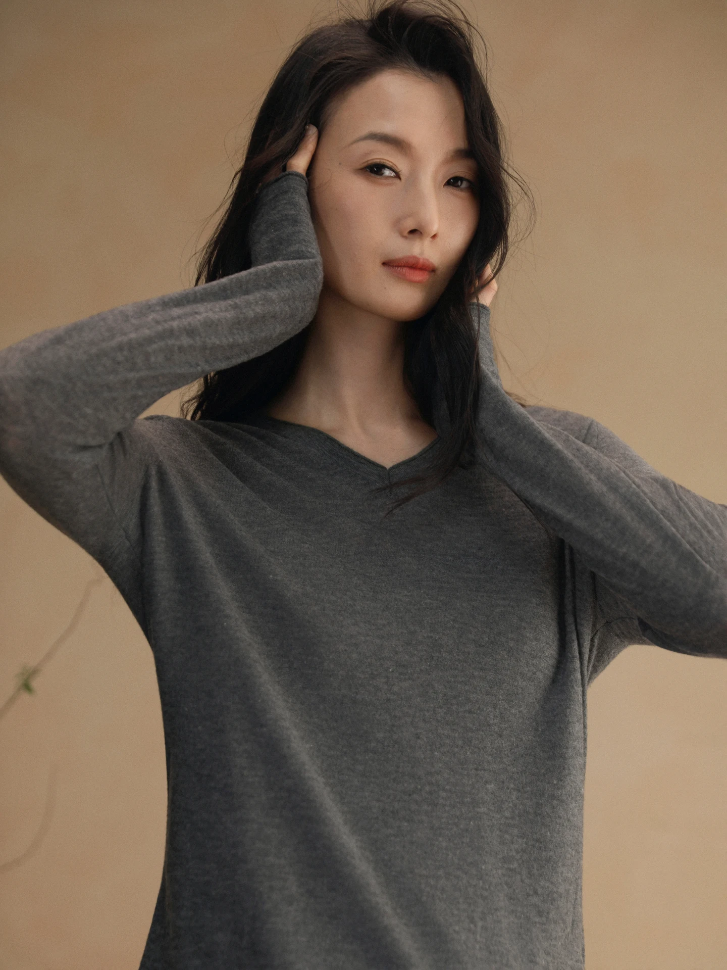 

Pure Camere V-Ne Knitwear Water-Soluble Silk Substitute Patent Proc Loose Fit Women's Long Sve Autumn New ...