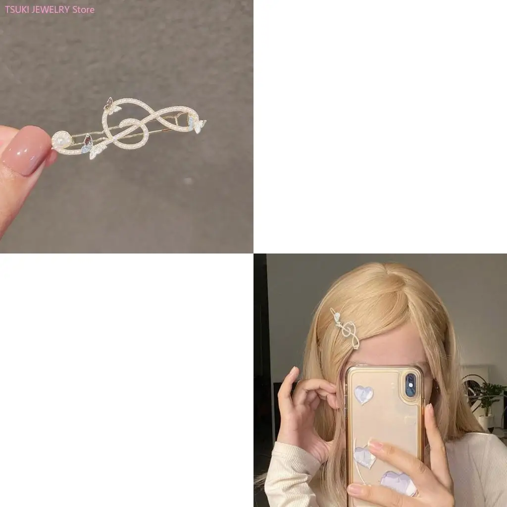 

62KE Эстетические заколки для волос Бабочка Примечание Заколка для волос Женщины Девушка Инструмент для укладки волос