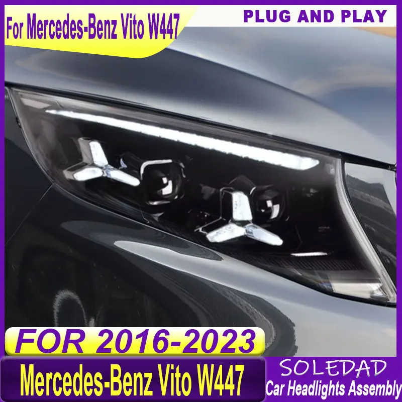 Car For Benz Vito W447 Headlight 2016 2017 2018 2019 2020 2021 2022 2023 Upgrade Modified to New DRL Dynamic Turn Signal LED
