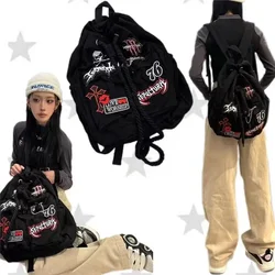 Original Subculture Skull Cross Aesthetic Student Casual School Bag High-capacity Goth Hottie Streetwear Trend Backpack Mochilas