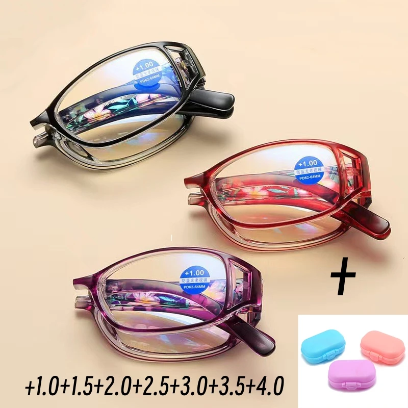 

Fashionable Convenient Reading Glasses for Women High Definition Foldable Far Sight Eyeglasses Classic Transparent Eyewear