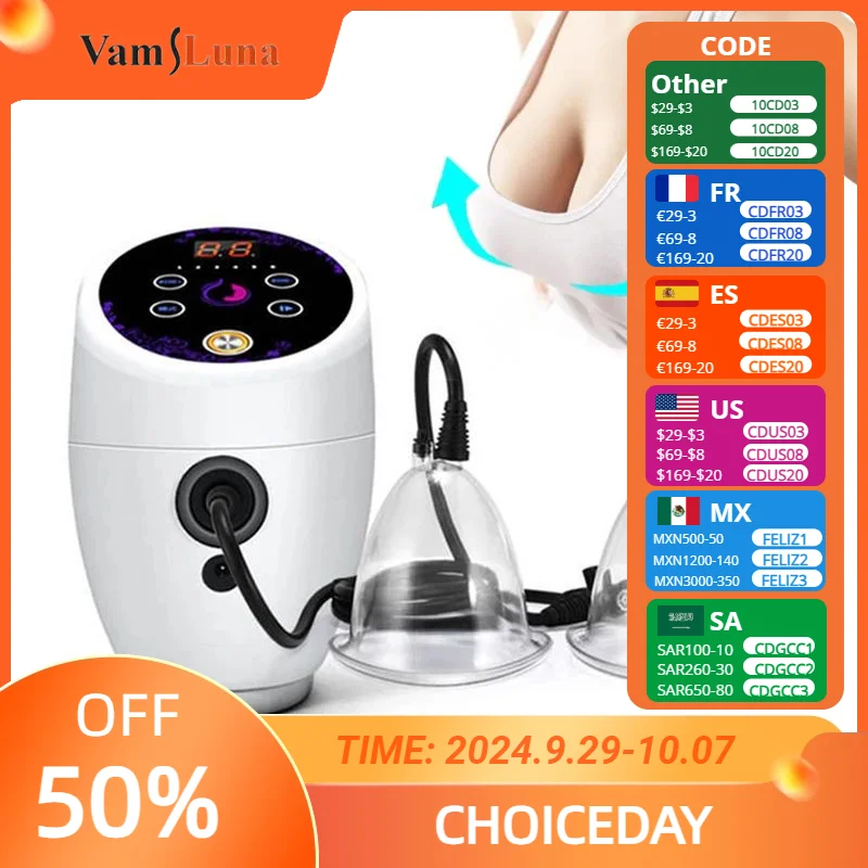 

Vacuum Breast Enlarger Electric Breast Massager Female Breast Care Buttock Enlarger Vacuum Pump To Promote Breast Development
