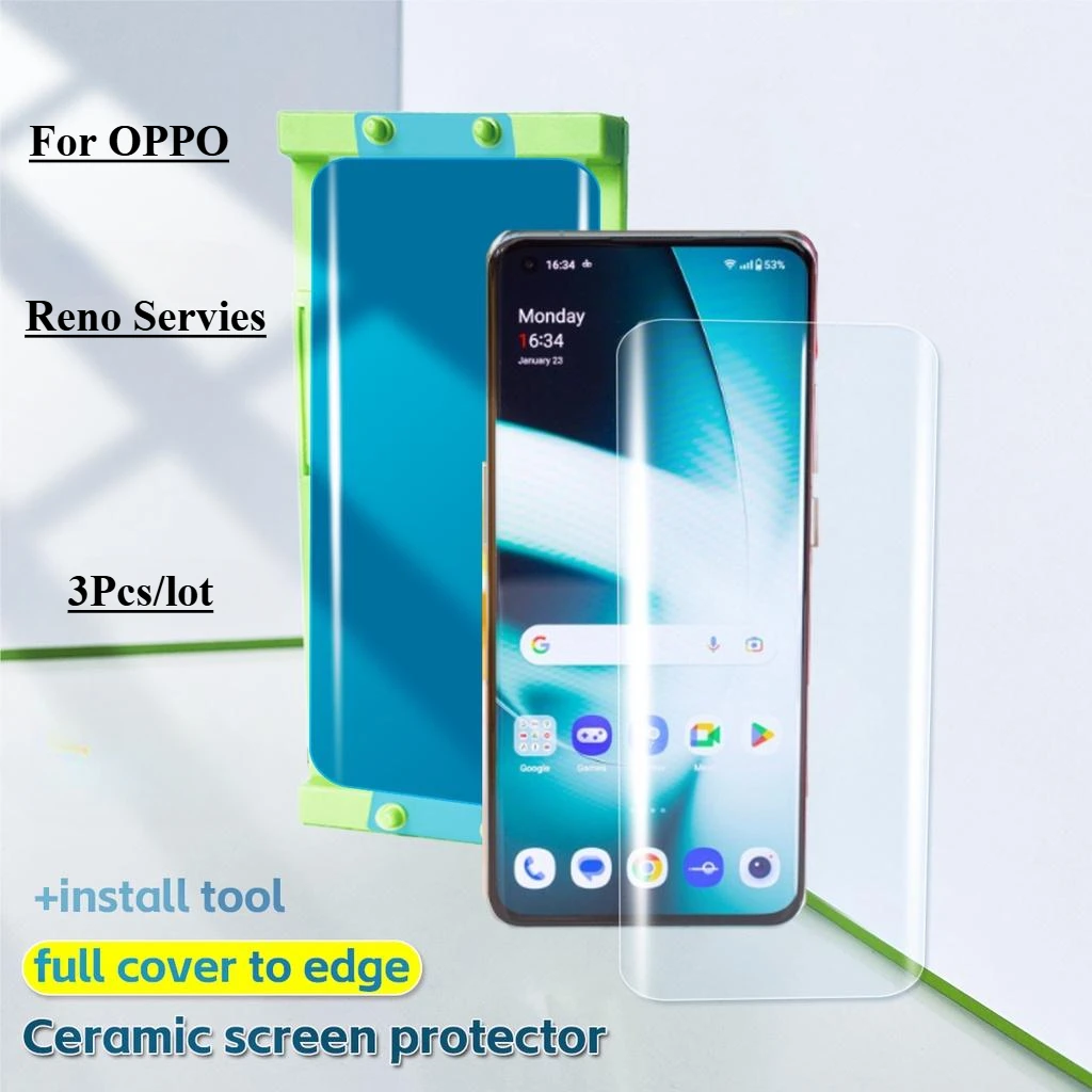 

3 шт. керамическая пленка для OPPO RENO 13 Pro 12 11 10 9 Pro + взрывозащищенная защитная пленка для экрана с установочным комплектом (не стекло)