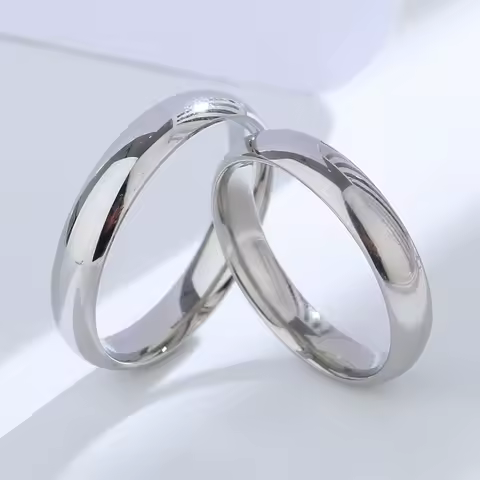 Buyee 925 Sterling Silver Couples Ring Engraving Name &amp; Date Simple Ring for Women Men Fashion Wedding Fine Jewelry Circle