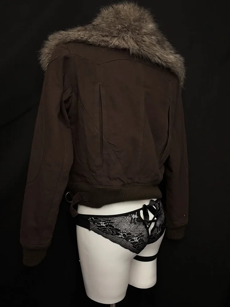 ユニークなレトロオートバイ Jaet オリジナルデザイン Y2K ハイエンドフィールトップ Sve ロングフード付きレギュラーフィットコットンアウター