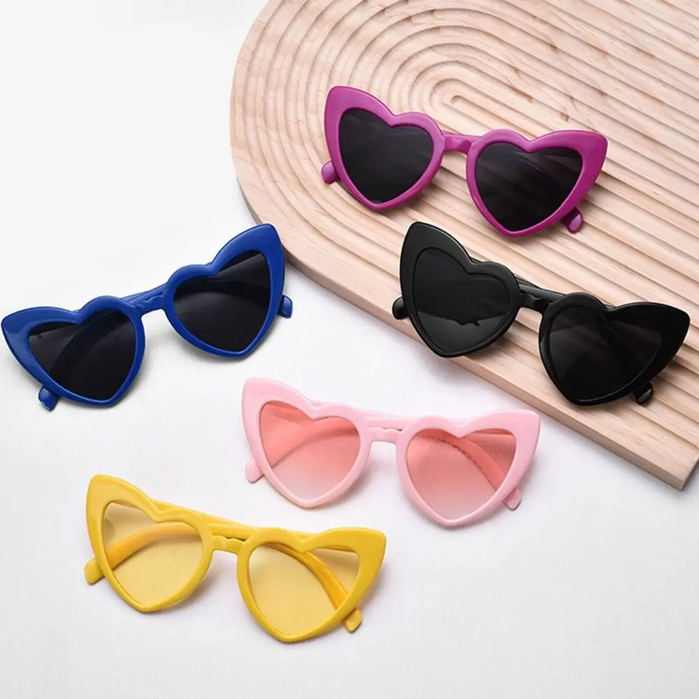 Light Effect Heart Effect Glasses Retro Cute Heart-Shaped Shades Pink Sun Glasses