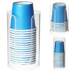 Dispensador de vasos desechable, soporte de plástico para vasos de papel, estante de almacenamiento, contenedor para Hotel y cocina